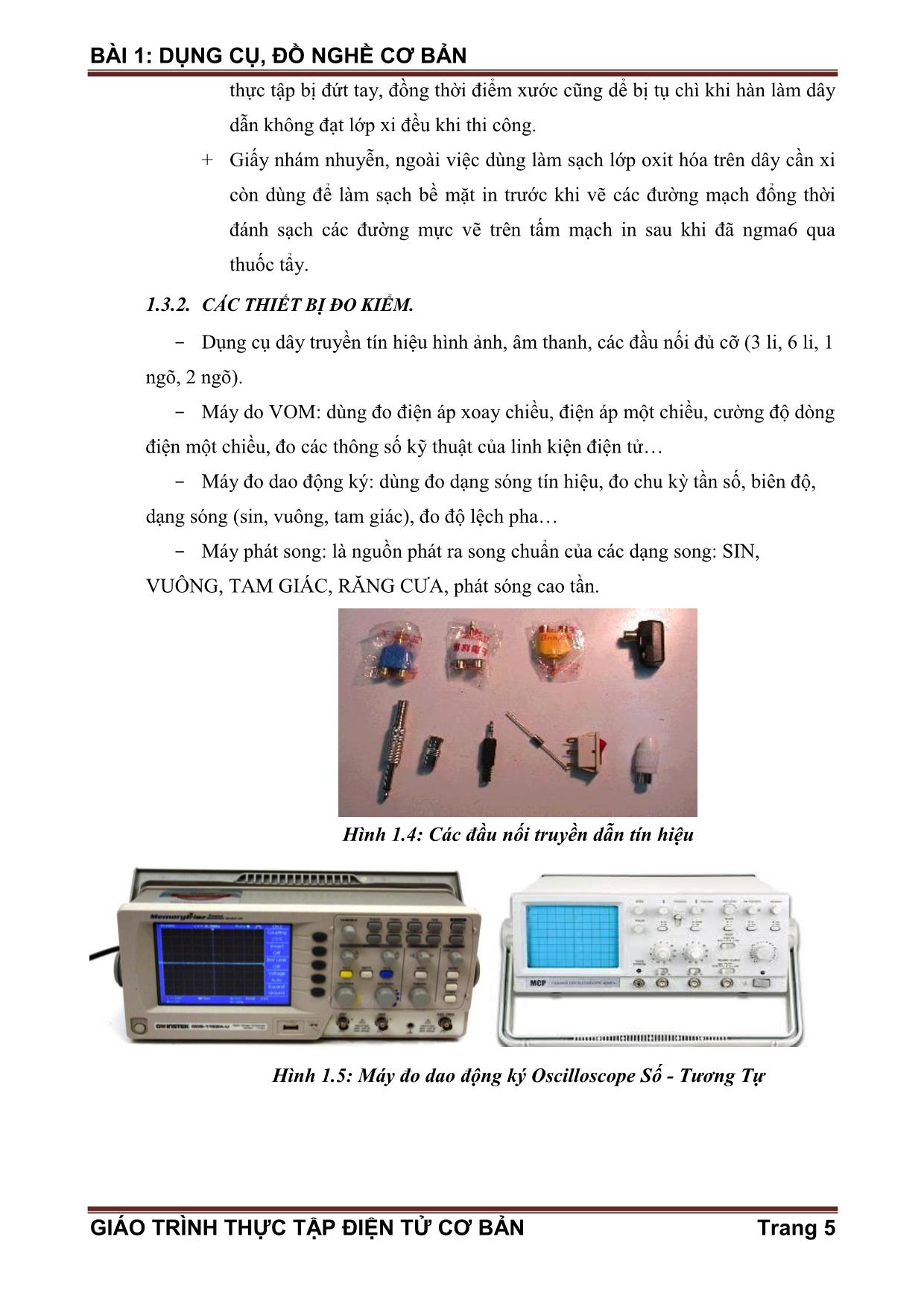 Giáo trình Thực tập điện tử cơ bản trang 8