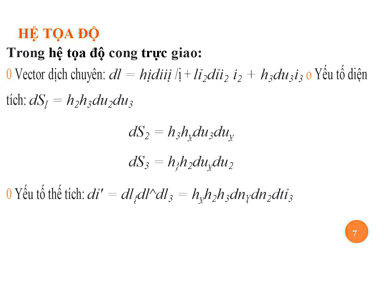 Bài giảng Trường điện từ - Chương 1: Các khái niệm và phương trình cơ bản của trường điện từ - Nguyễn Thị Linh Phương trang 7