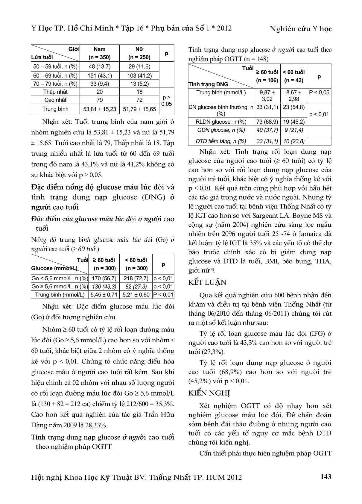 Nghiên cứu tình trạng dung nạp glucose ở người cao tuổi đến khám bệnh tại bệnh viện Thống Nhất từ tháng 6 đến tháng 12 năm 2010 trang 4