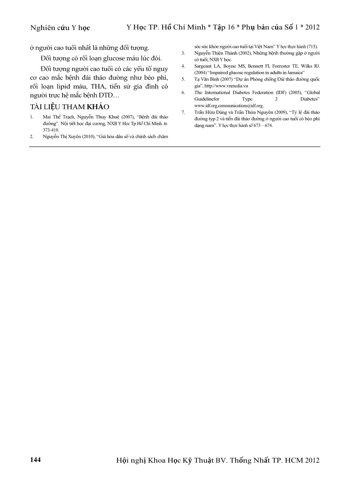 Nghiên cứu tình trạng dung nạp glucose ở người cao tuổi đến khám bệnh tại bệnh viện Thống Nhất từ tháng 6 đến tháng 12 năm 2010 trang 5