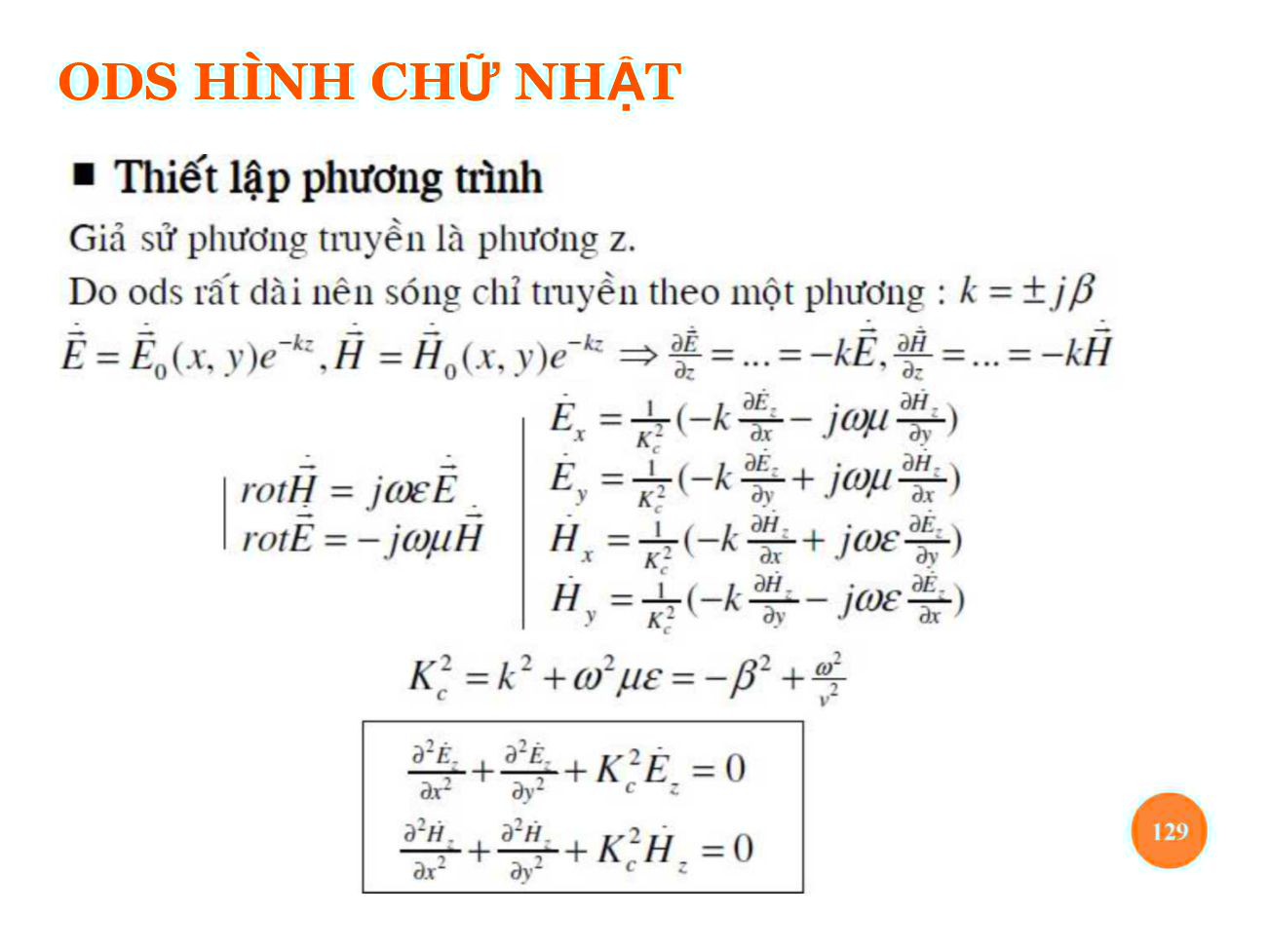 Bài giảng Trường điện từ - Chương 6: Sóng điện từ trong ống dẫn sóng và hộp cộng hưởng - Nguyễn Thị Linh Phương trang 5