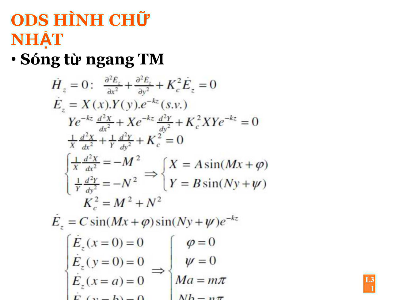 Bài giảng Trường điện từ - Chương 6: Sóng điện từ trong ống dẫn sóng và hộp cộng hưởng - Nguyễn Thị Linh Phương trang 7