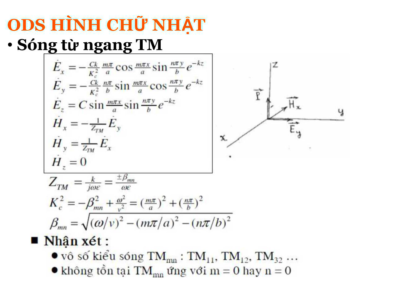 Bài giảng Trường điện từ - Chương 6: Sóng điện từ trong ống dẫn sóng và hộp cộng hưởng - Nguyễn Thị Linh Phương trang 9