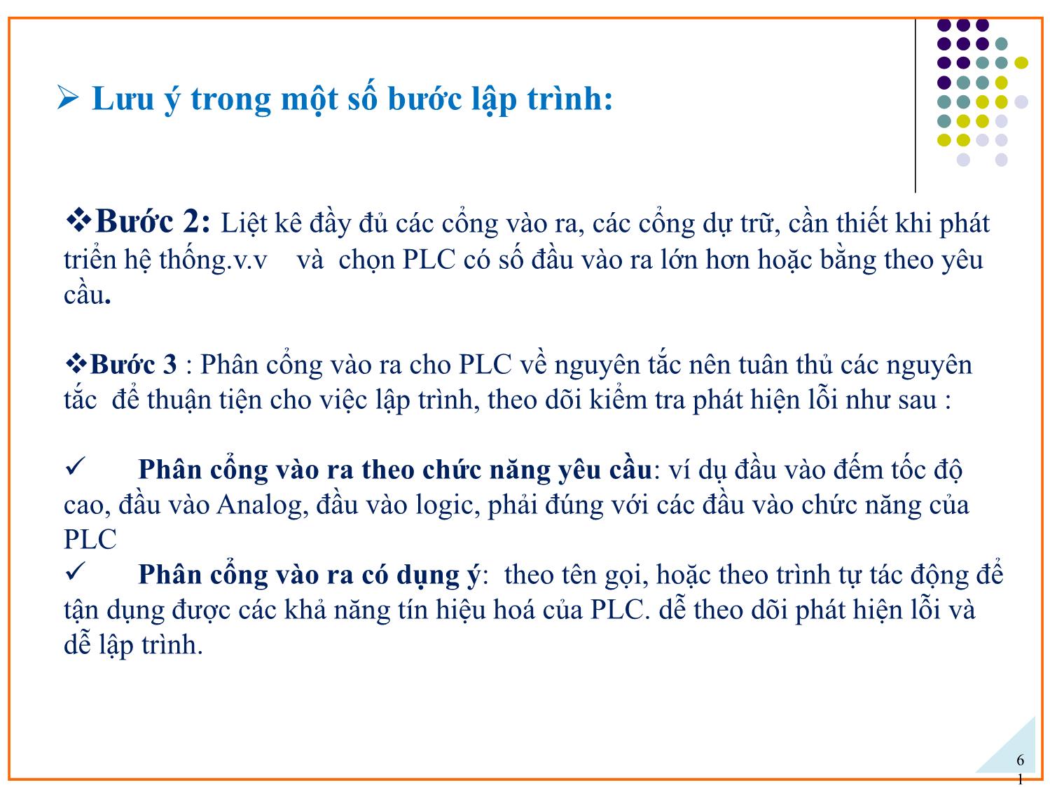 Bài giảng Ứng dụng PLC điều khiển các hệ truyền động thủy khí công nghiệp - Chương 3: Ngôn ngữ lập trình cho PLC - Phạm Tất Thắng trang 5