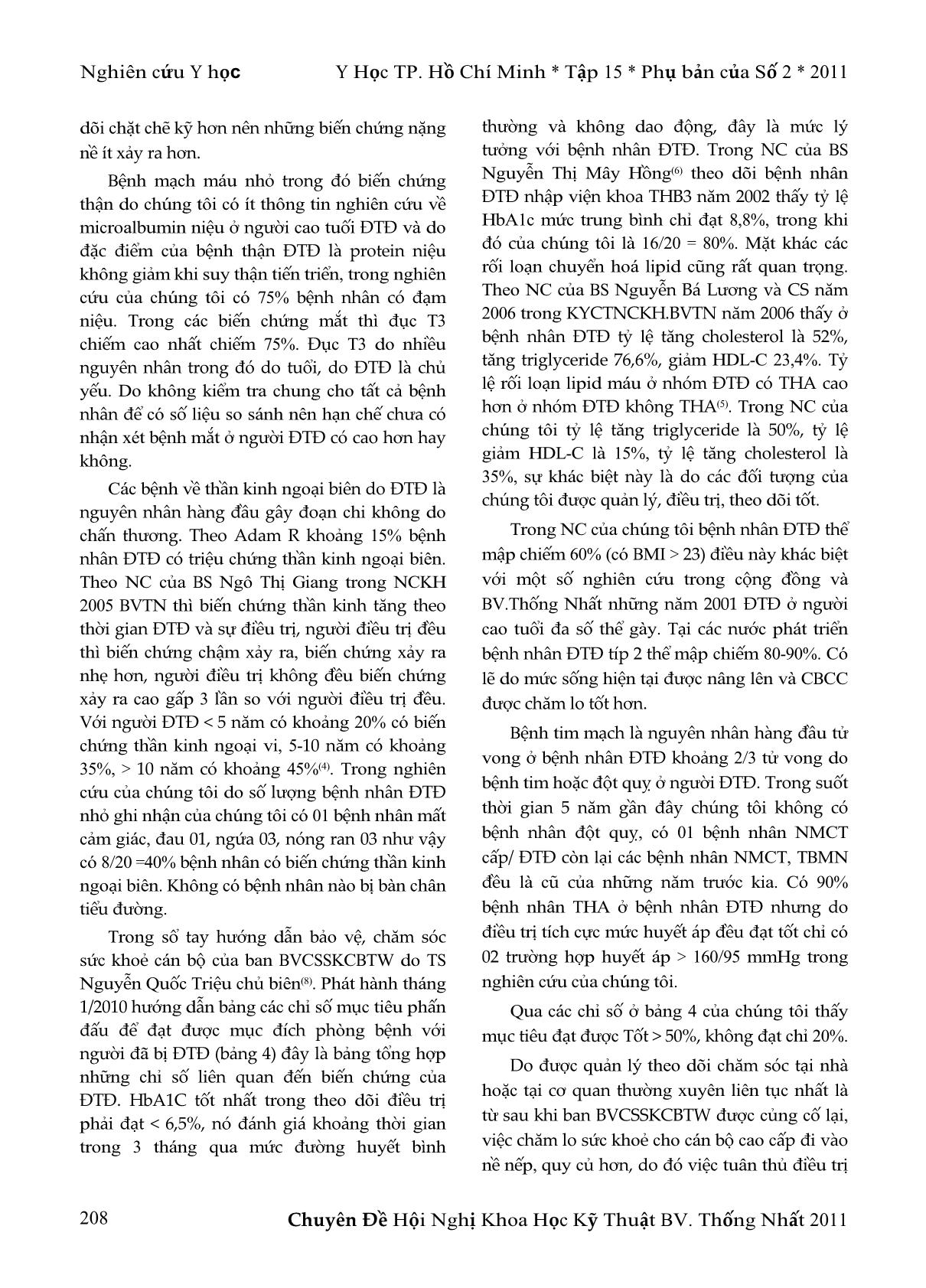 Tình hình quản lý bệnh đái tháo đường ở người cao tuổi 6 tháng đầu năm 2010 tại phòng BVSKTW-2B trang 6