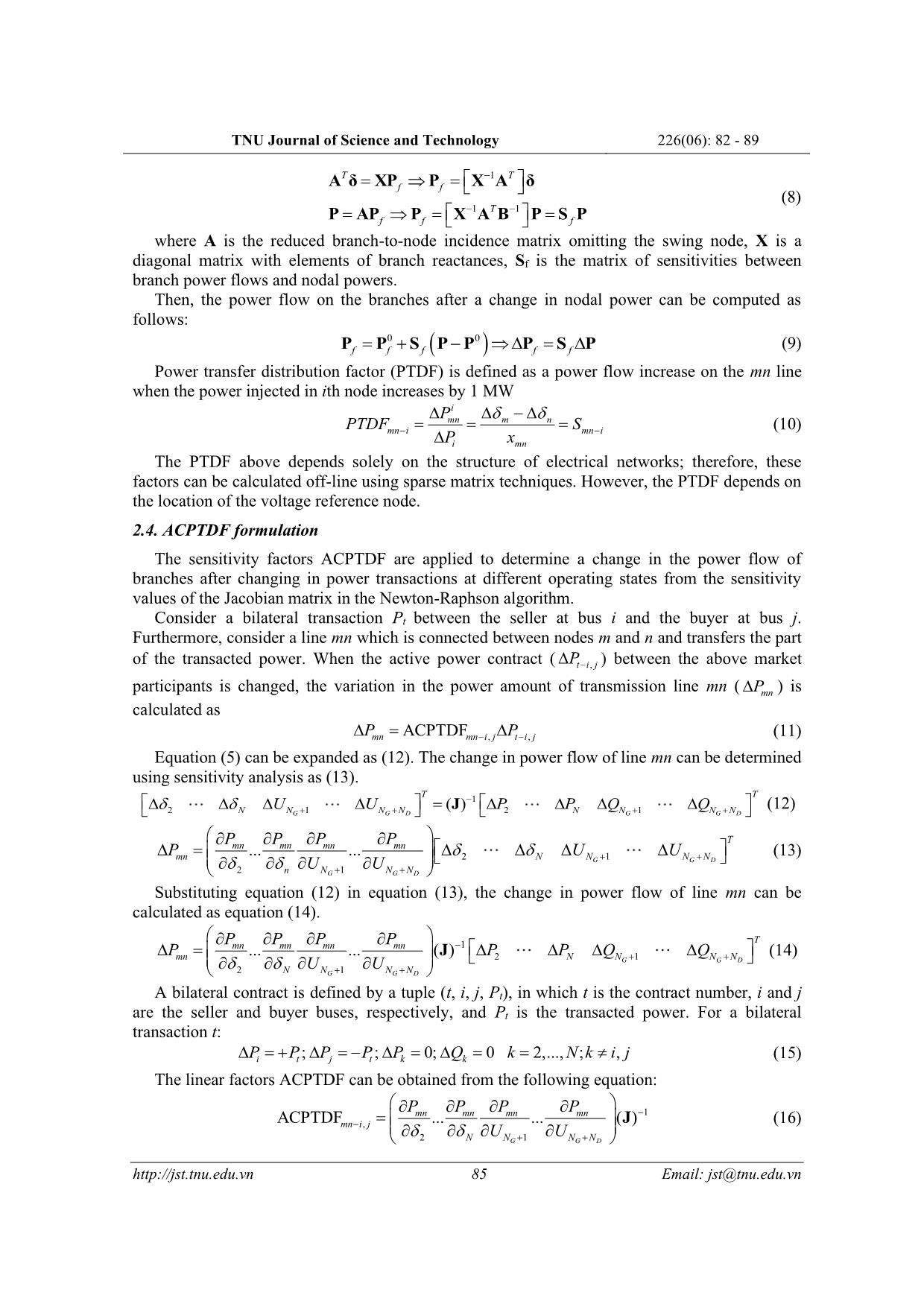 A comparative study of ptdf based - Methods to determine transmission usage allocation for bilateral transactions in power markets trang 4