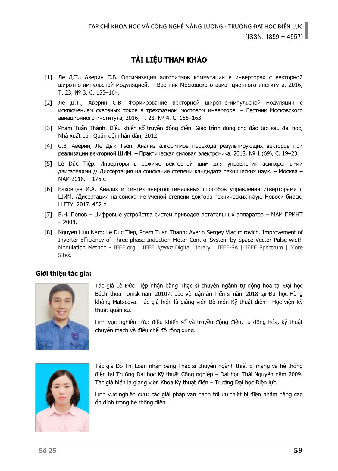 Cải tiến thuật toán điều chỉnh độ rộng xung sir điều khiển động cơ không đồng bộ ba pha trang 10