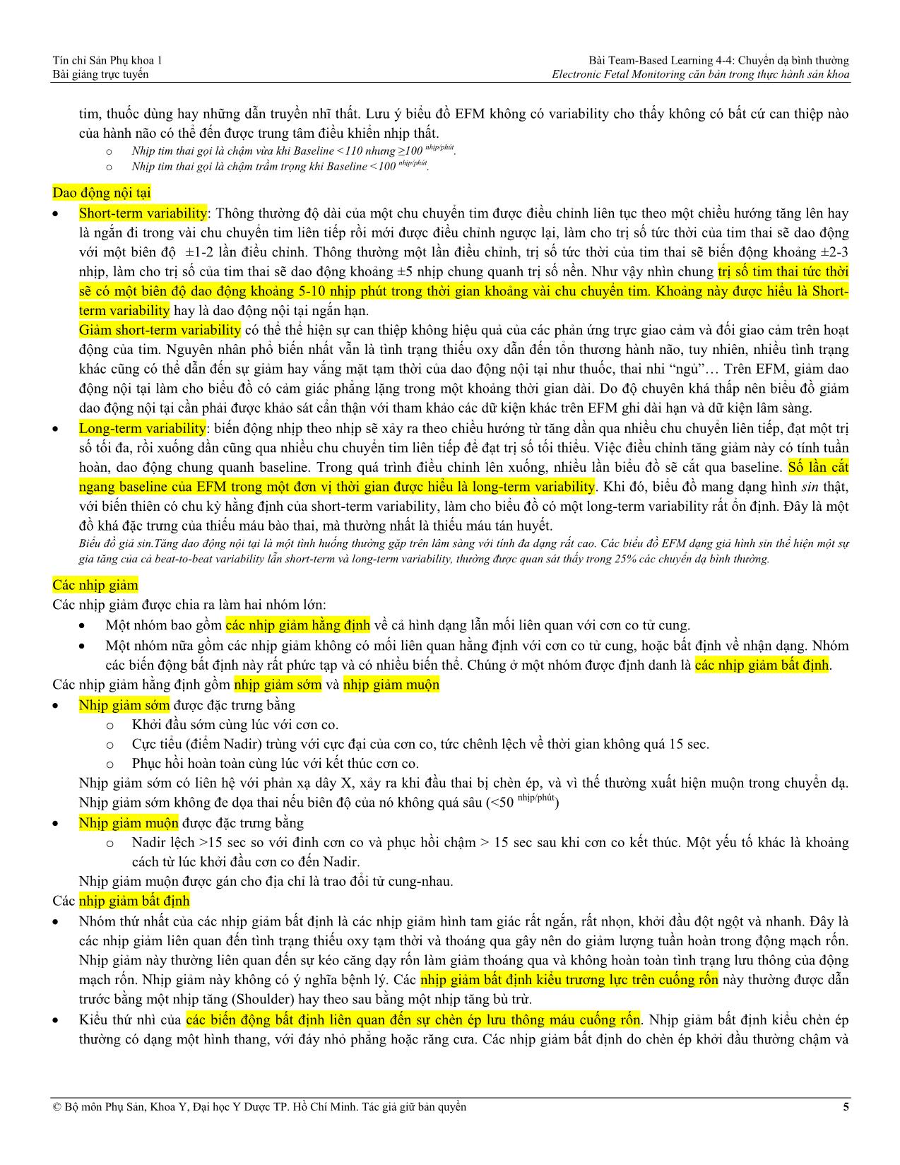 Team, based - Learning 4-4: Chuyển dạ bình thường - Electronic Fetal Monitoring căn bản trong thực hành sản khoa trang 5