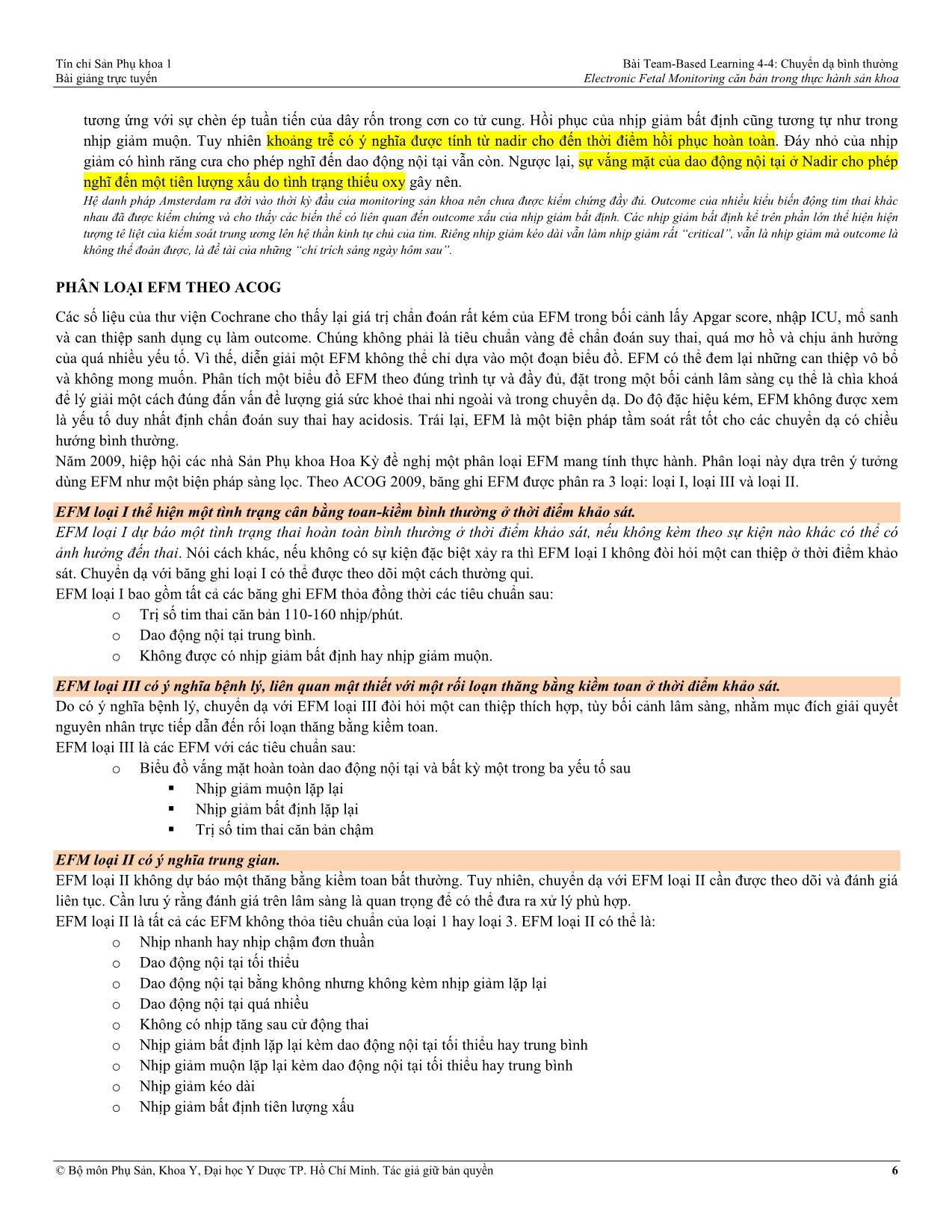 Team, based - Learning 4-4: Chuyển dạ bình thường - Electronic Fetal Monitoring căn bản trong thực hành sản khoa trang 6
