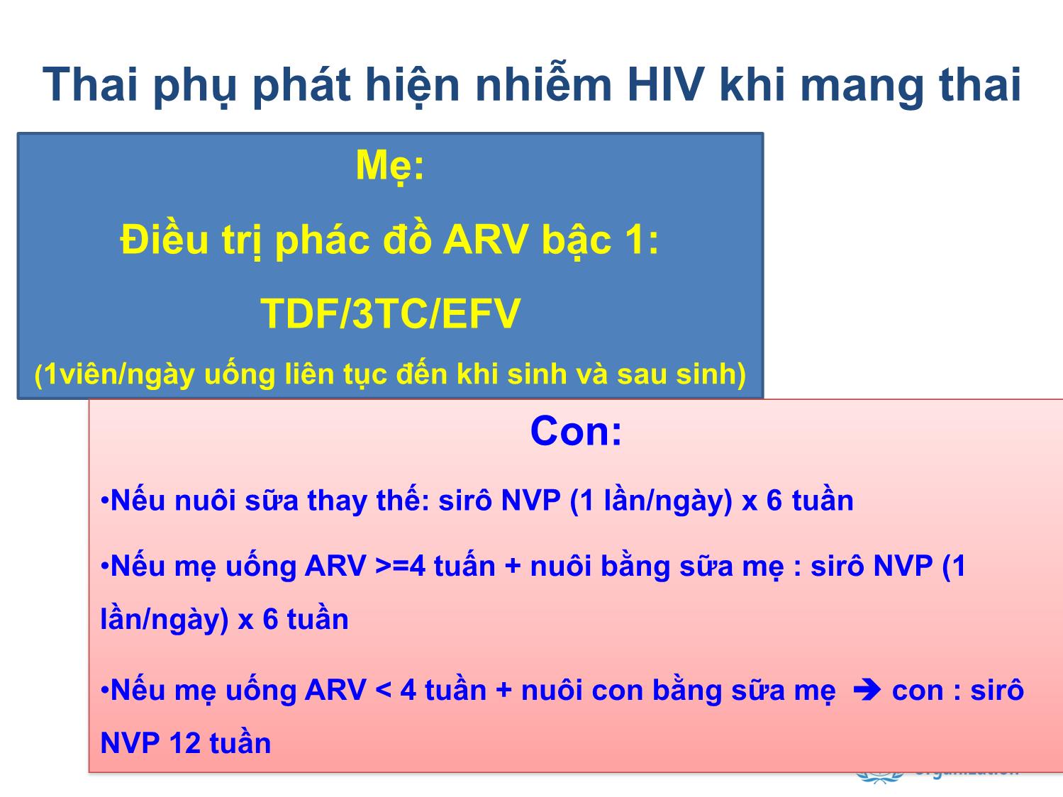 Bài giảng Điều trị ARV trong Phòng lây truyền HIV từ mẹ sang con trang 6