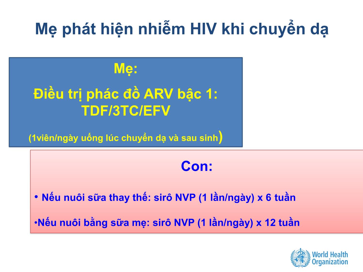 Bài giảng Điều trị ARV trong Phòng lây truyền HIV từ mẹ sang con trang 7