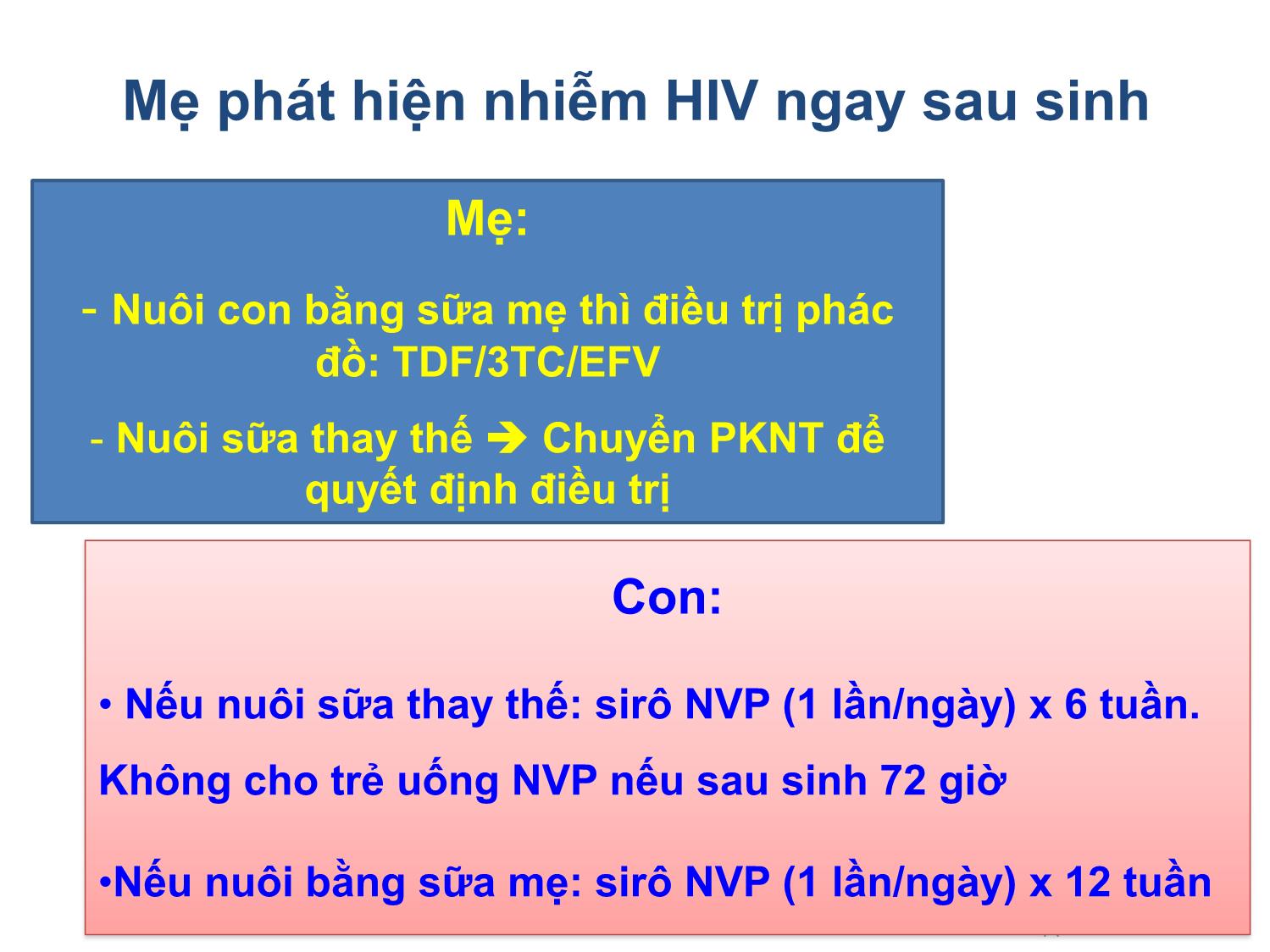 Bài giảng Điều trị ARV trong Phòng lây truyền HIV từ mẹ sang con trang 8