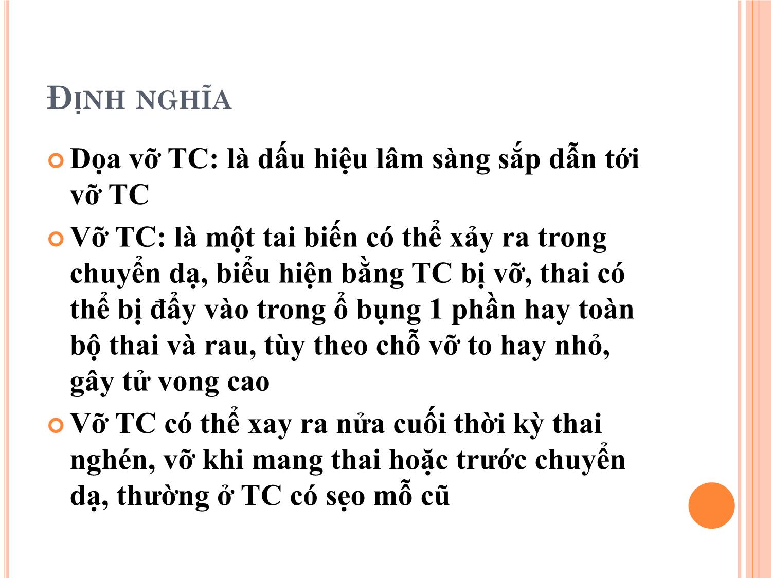 Bài giảng Dọa vỡ - Vỡ tử cung trang 3