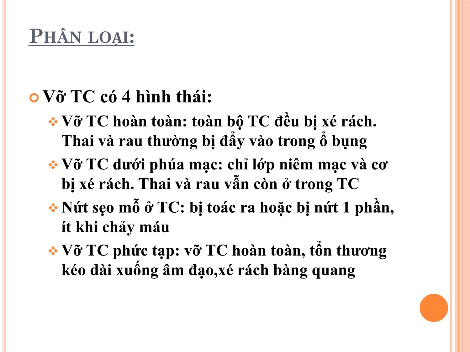 Bài giảng Dọa vỡ - Vỡ tử cung trang 8