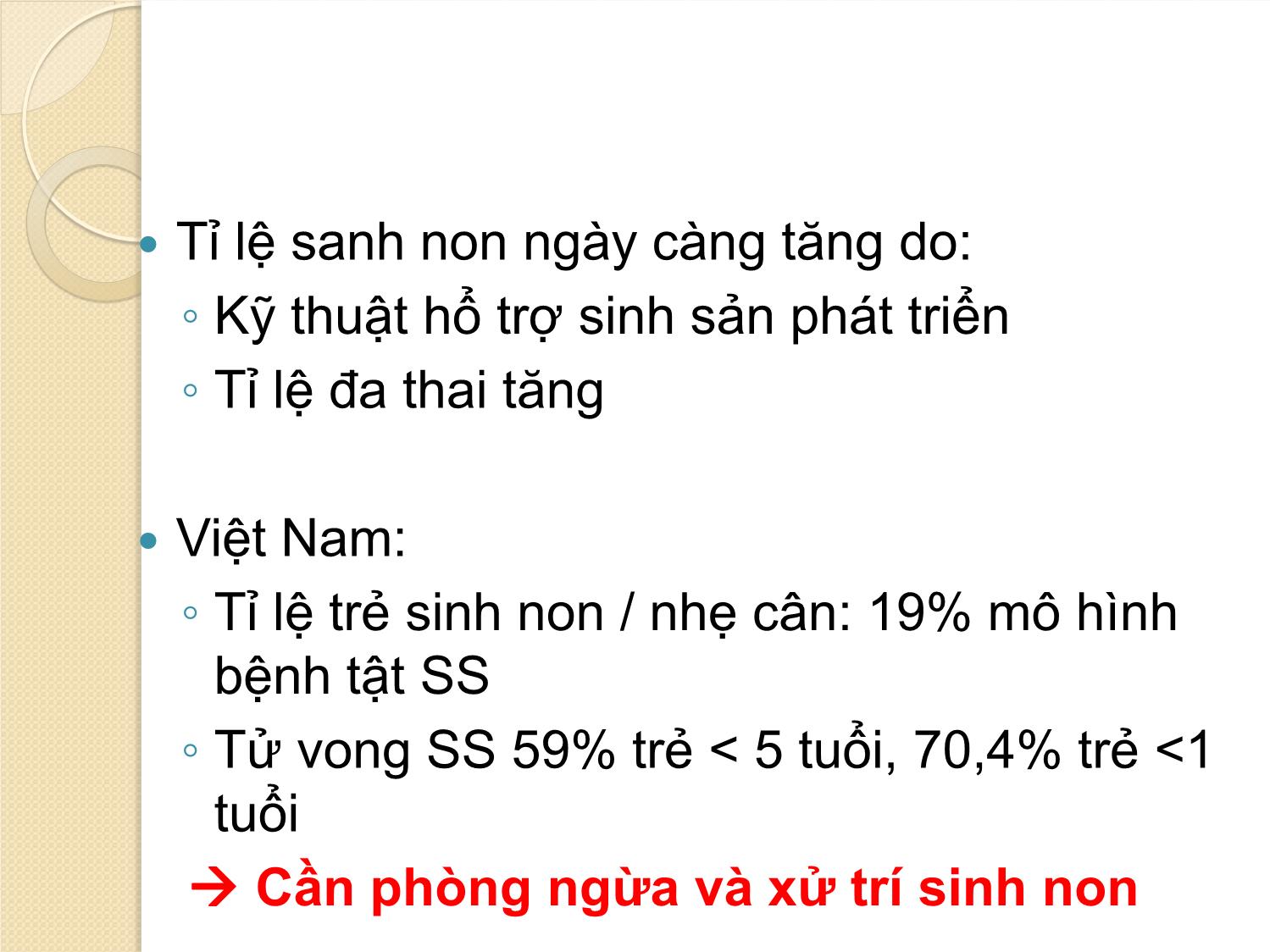 Bài giảng Khuyến cáo các can thiệp sản khoa để cải thiện kết cục trẻ sinh non trang 5