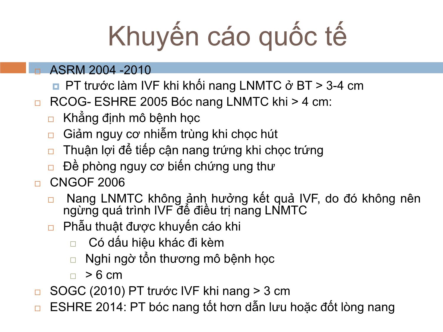 Bài giảng Lạc nội mạc tử cung vai trò của phẫu thuật trang 9