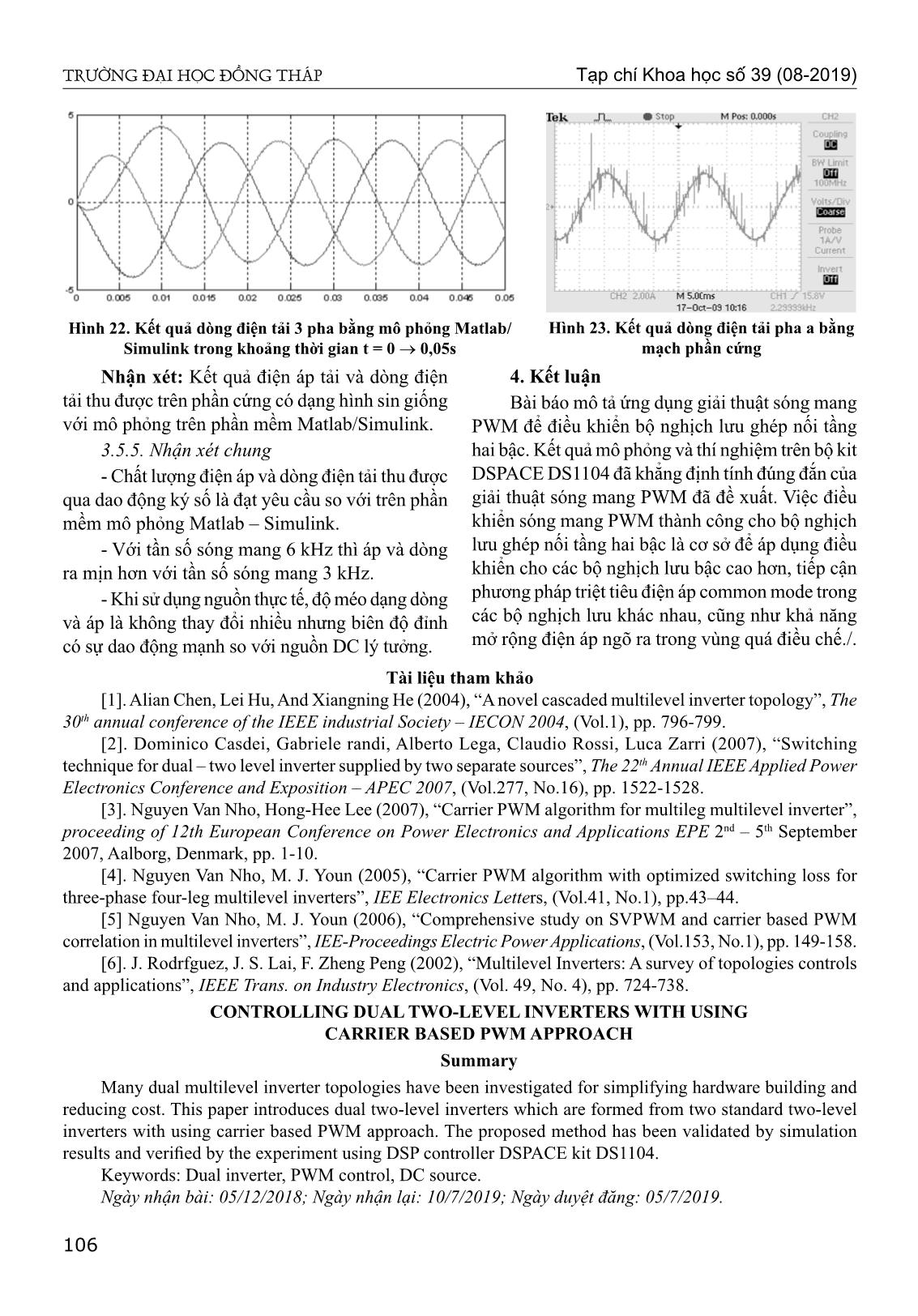Điều khiển bộ nghịch lưu ghép tầng hai bậc bằng kỹ thuật sóng mang PWM trang 9