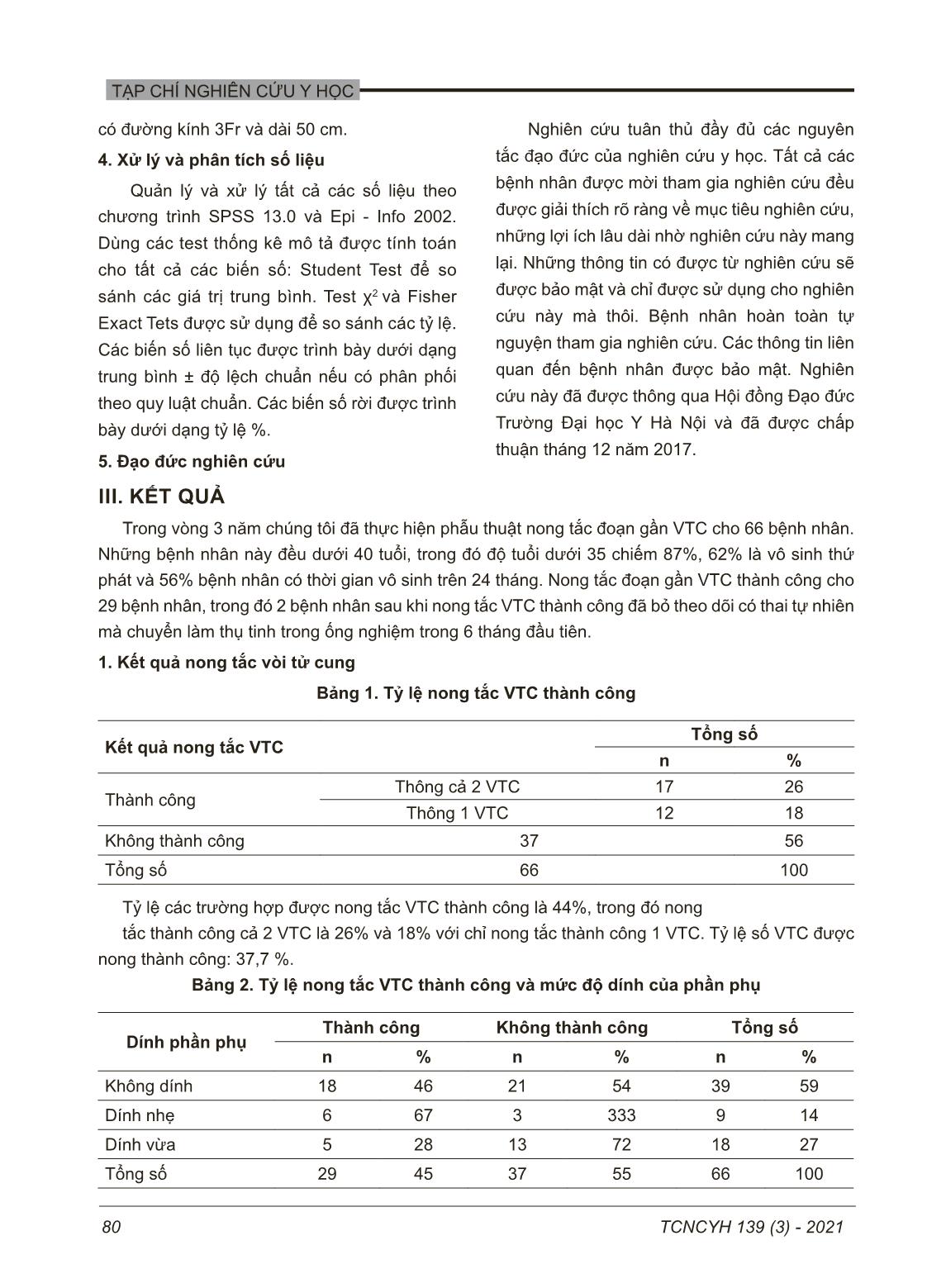 Kết quả của phương pháp nong vòi tử cung qua soi buồng tử cung kết hợp với nội soi ổ bụng trên bệnh nhân vô sinh do tắc đoạn gần vòi tử cung trang 3