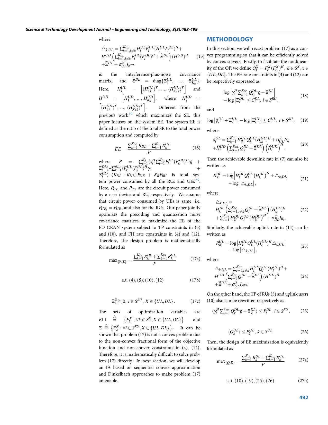 Energy efficiency maximization for full duplex MIMO cloud radio access networks trang 5