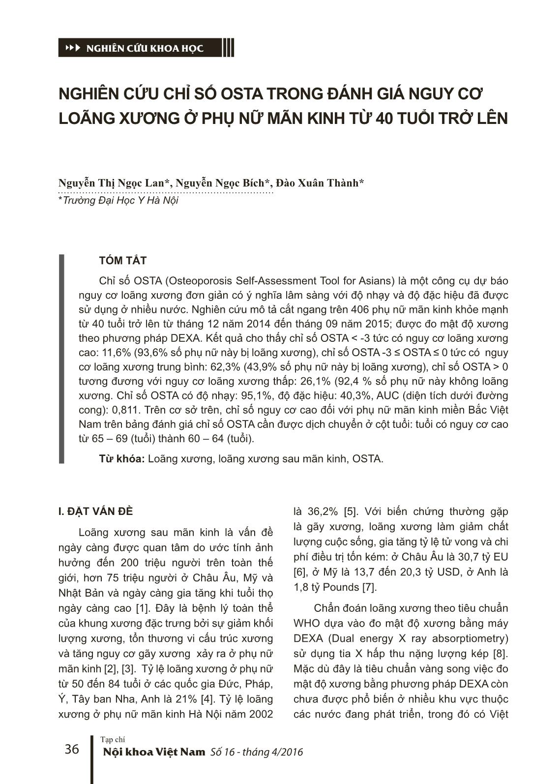 Nghiên cứu chỉ số osta trong đánh giá nguy cơ loãng xương ở phụ nữ mãn kinh từ 40 tuổi trở lên trang 1