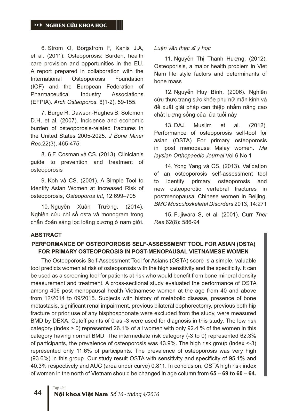 Nghiên cứu chỉ số osta trong đánh giá nguy cơ loãng xương ở phụ nữ mãn kinh từ 40 tuổi trở lên trang 9