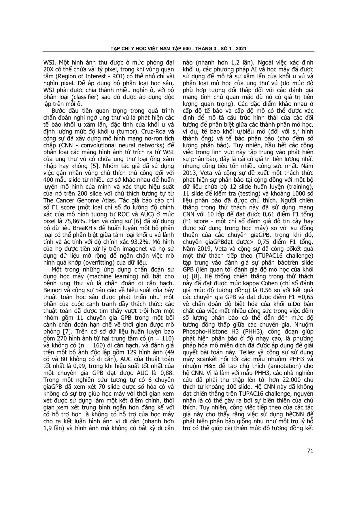 Tổng quan nghiên cứu ứng dụng trí tuệ nhân tạo trong chẩn đoán ung thư vú bằng ảnh giải phẫu bệnh kỹ thuật số trang 4