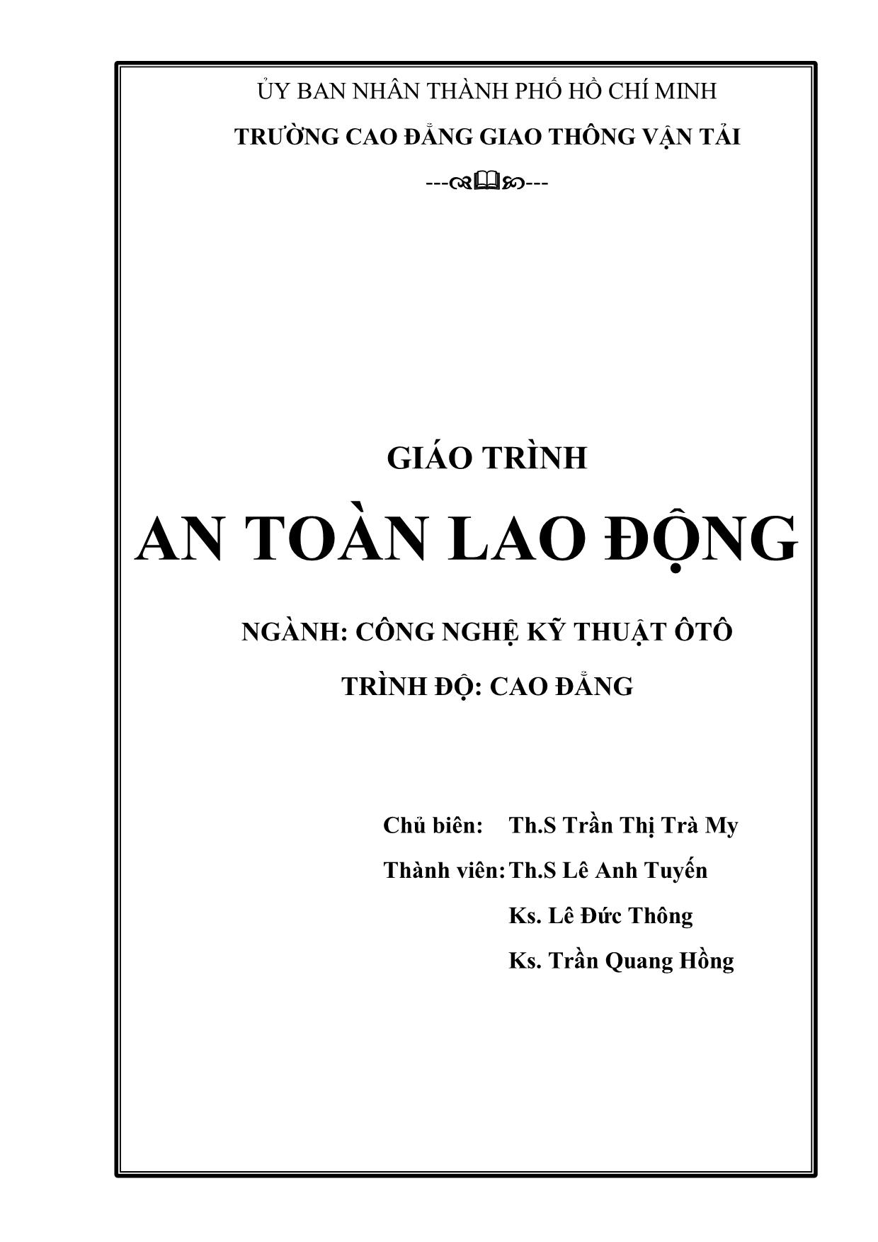 Giáo trình Công nghệ kỹ thuật ô tô - An toàn điện trang 2