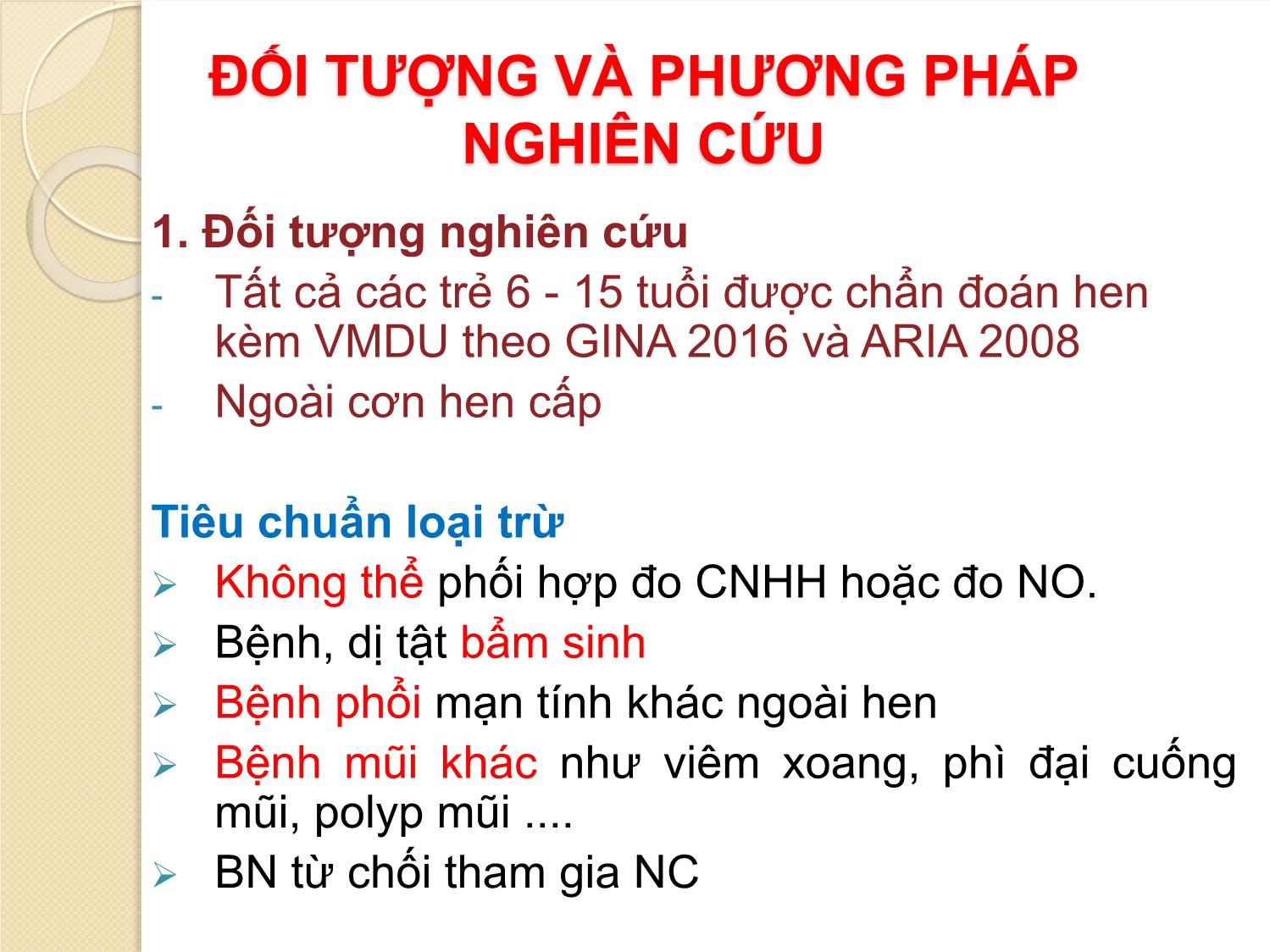 Chuyên đề Giá trị của Nitric Oxide đường thở và bộ câu hỏi Caratkids trong kiểm soát hen phế quản có viêm mũi dị ứng ở trẻ em trang 10