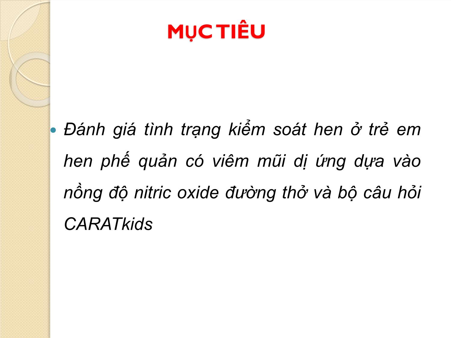 Chuyên đề Giá trị của Nitric Oxide đường thở và bộ câu hỏi Caratkids trong kiểm soát hen phế quản có viêm mũi dị ứng ở trẻ em trang 3