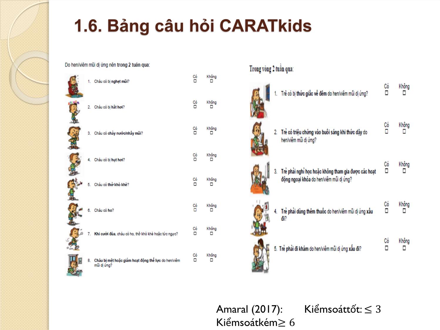 Chuyên đề Giá trị của Nitric Oxide đường thở và bộ câu hỏi Caratkids trong kiểm soát hen phế quản có viêm mũi dị ứng ở trẻ em trang 9