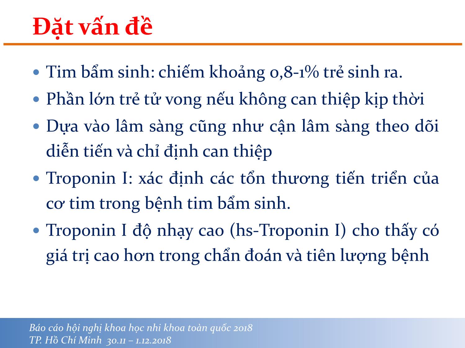 Bài giảng Nghiên cứu đặc điểm lâm sàng và nồng độ hstroponin I của bệnh tim bẩm sinh ở trẻ em trang 2