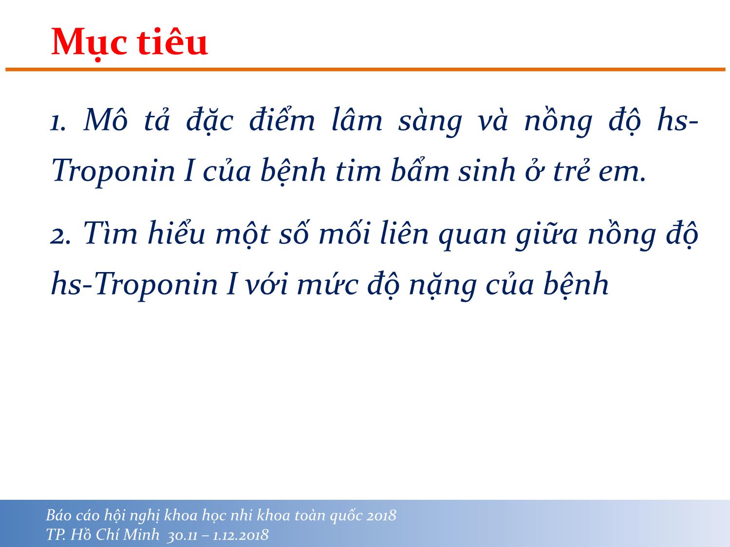 Bài giảng Nghiên cứu đặc điểm lâm sàng và nồng độ hstroponin I của bệnh tim bẩm sinh ở trẻ em trang 3