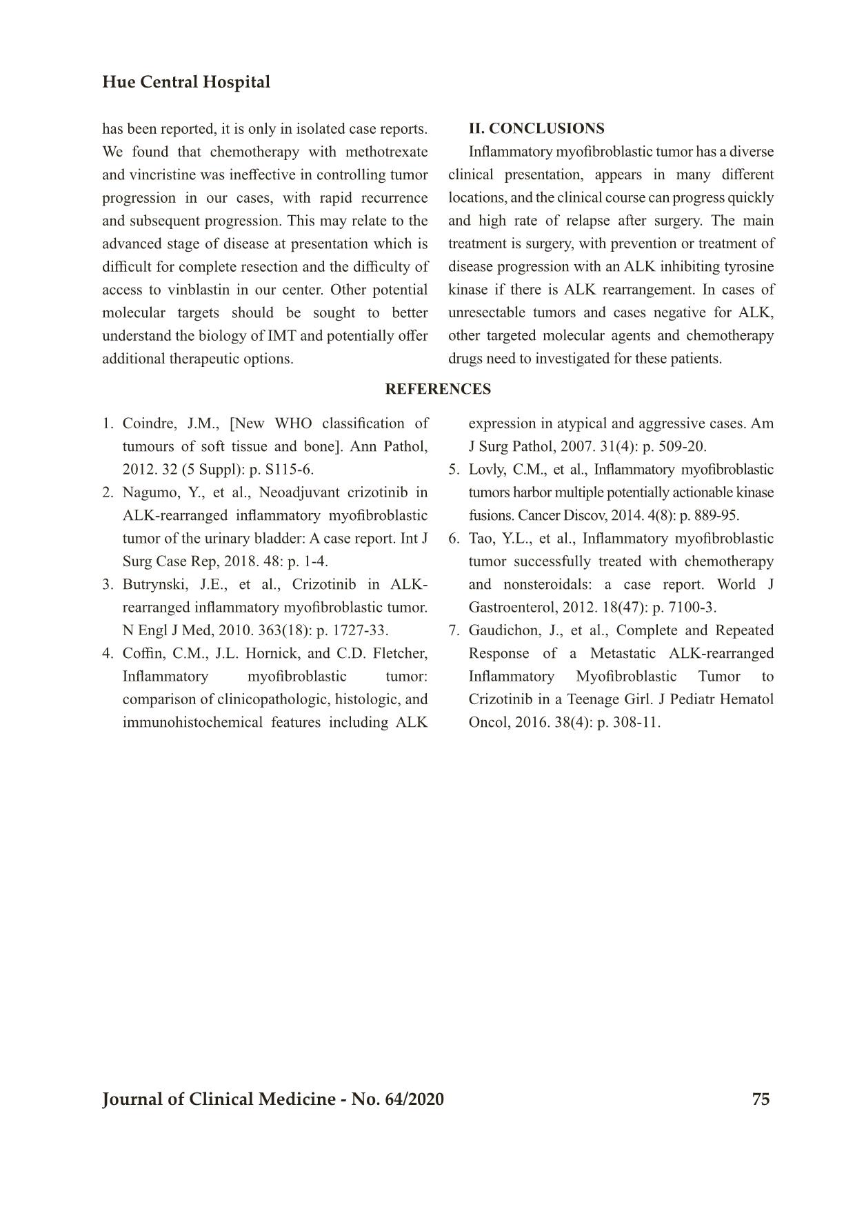 Characteristic of inflammatory myofibrinoblastic tumor: Retrospective analysis of 4 cases in children hospital number 2 trang 6