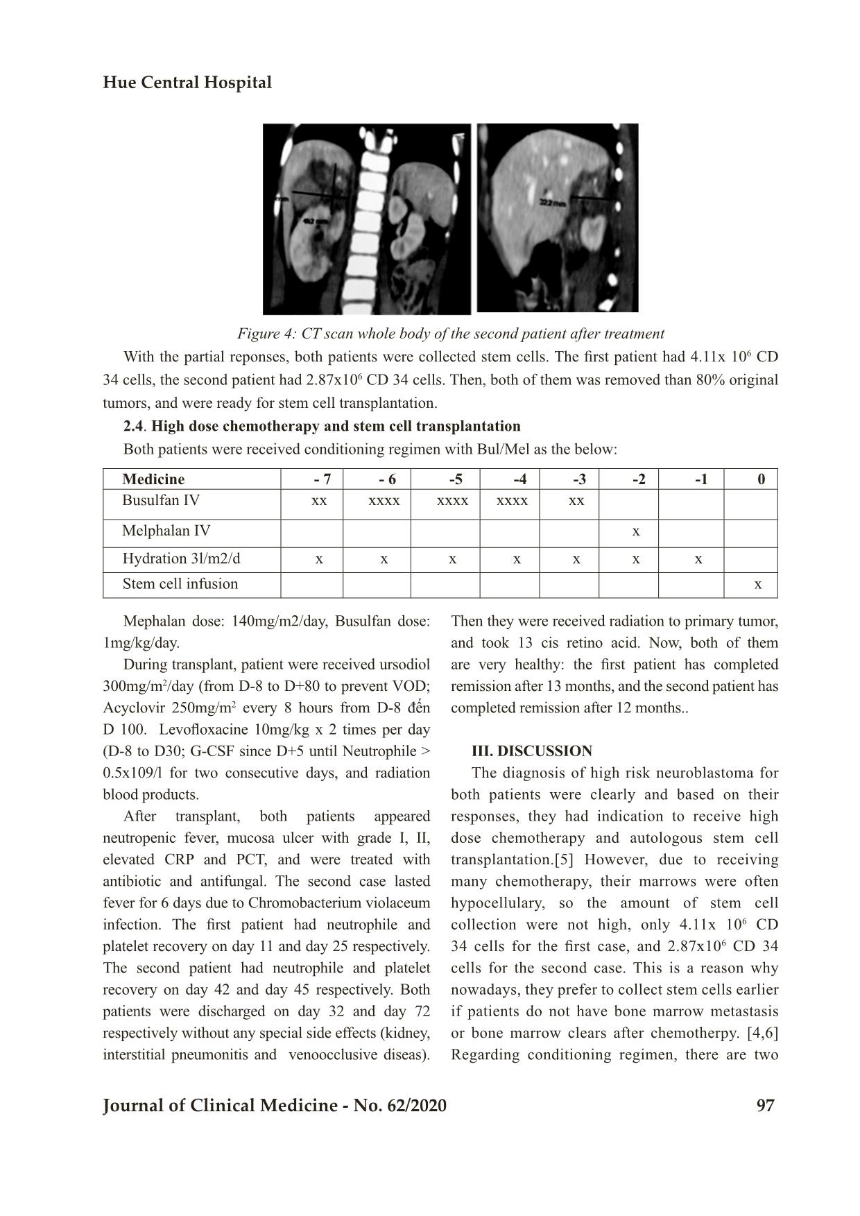 High dose chemotherapy and autologous hematopoietic stem cell rescue for children with high risk neuroblastoma: Two case report trang 4