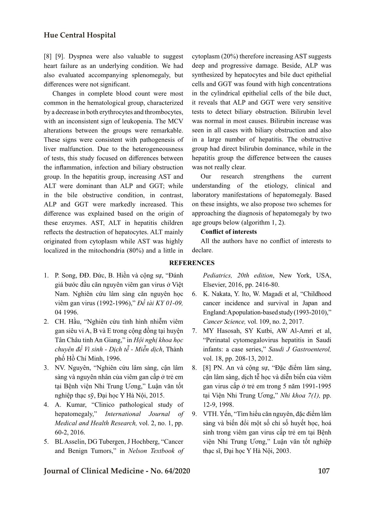 Dentifying the etiological profile of children presented with hepatomegaly admitted to a tertiary care hospital trang 7