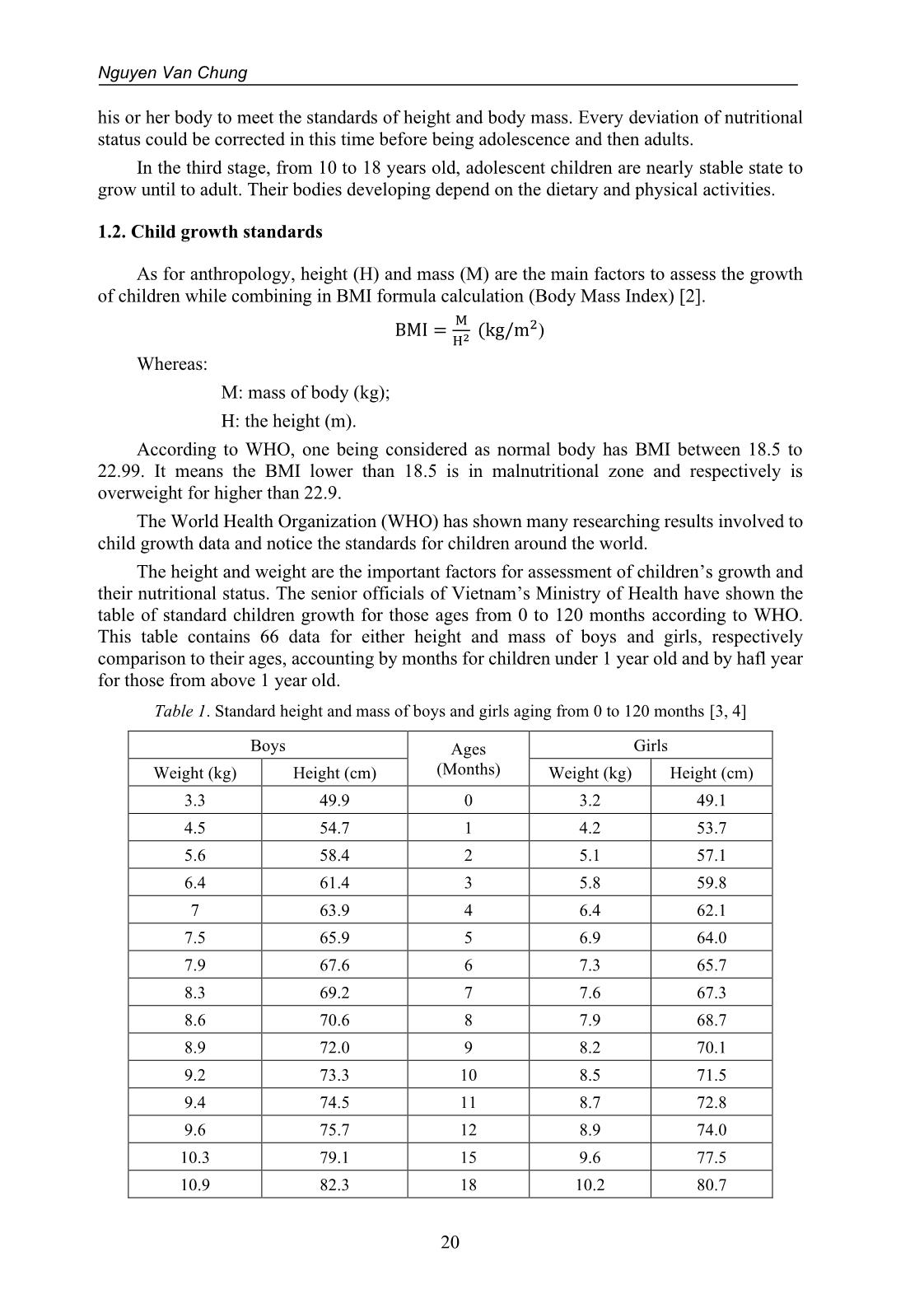 Linearizing the growth standard table of children aging 36 to 120 months trang 2