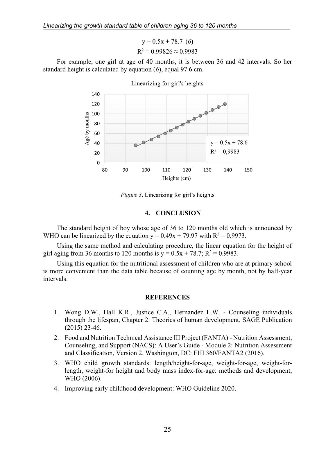 Linearizing the growth standard table of children aging 36 to 120 months trang 7