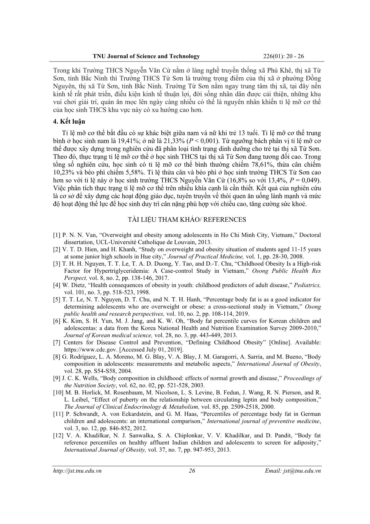 Assessment of nutritional status using body fat percentage among 11 to 14 year-old students in Tu Son town, Bac Ninh privince, 2019 trang 7