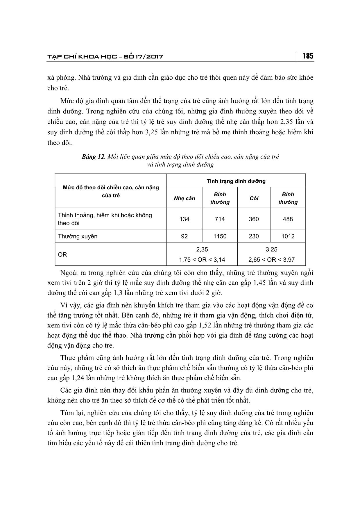 Tình trạng duy dinh dưỡng của trẻ 3-6 tuổi và các yếu tố liên quan ở 3 tỉnh Hà Giang, Hòa Bình, Vĩnh Phúc trang 8