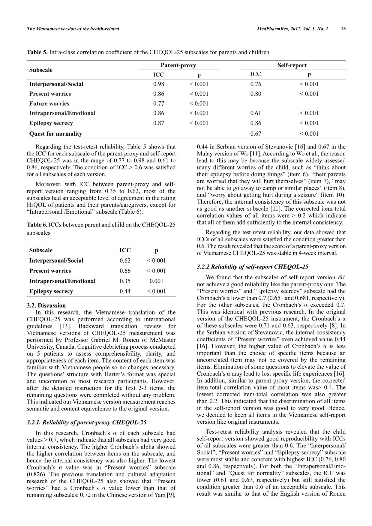 The Vietnamese version of the health-related quality of life measure for children with epilepsy (cheqol-25): Reliability trang 5