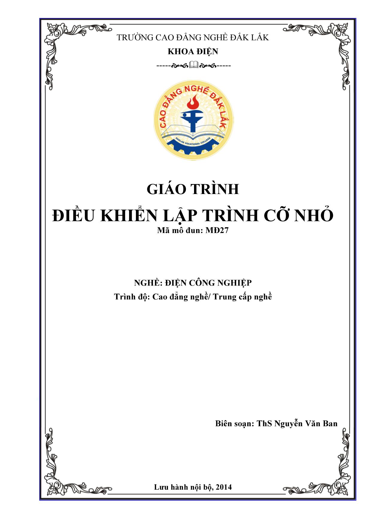 Giáo trình Điện công nghiệp - Điều khiển lập trình cỡ nhỏ trang 1