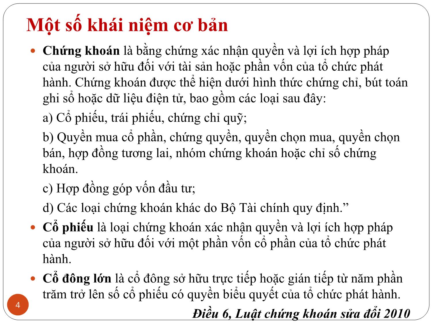 Bài giảng Phân tích tài chính - Bài 13: Cổ phiếu và mô hình chiết khấu cổ tức trang 4