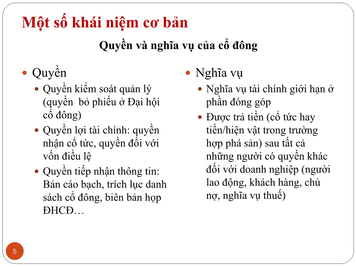 Bài giảng Phân tích tài chính - Bài 13: Cổ phiếu và mô hình chiết khấu cổ tức trang 5