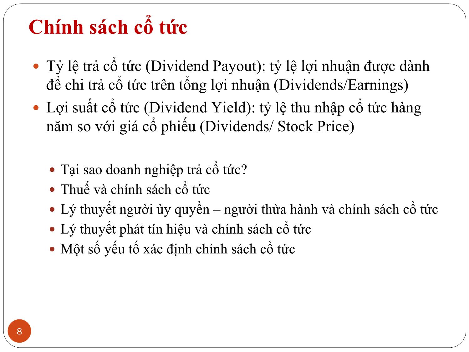 Bài giảng Phân tích tài chính - Bài 13: Cổ phiếu và mô hình chiết khấu cổ tức trang 8