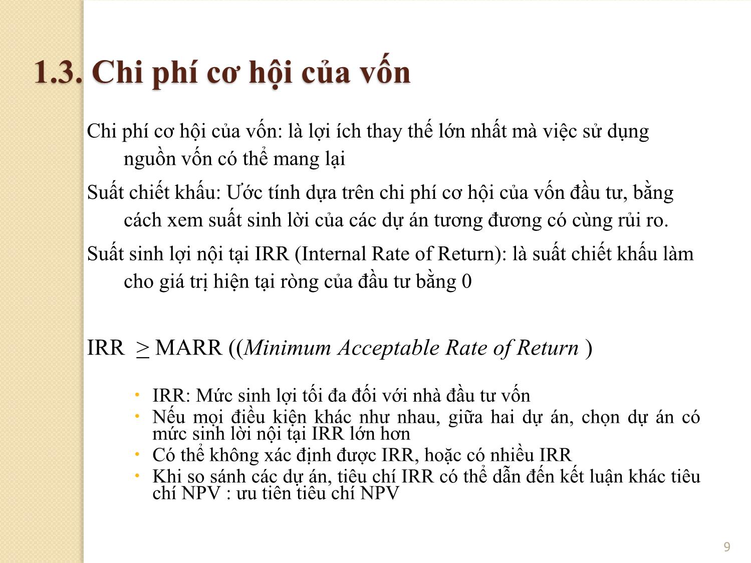 Bài giảng Phân tích tài chính - Chiết khấu ngân lưu. Giá trị hiện tại trang 9