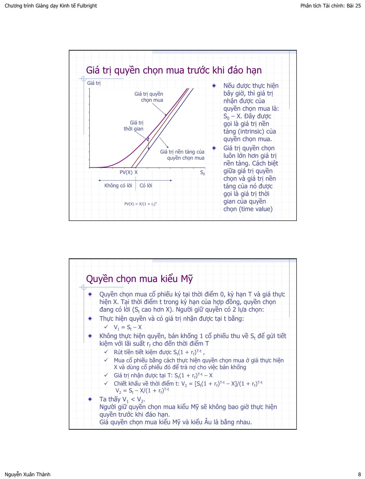 Bài giảng Phân tích tài chính - Bài 25: Hợp đồng quyền chọn trang 8