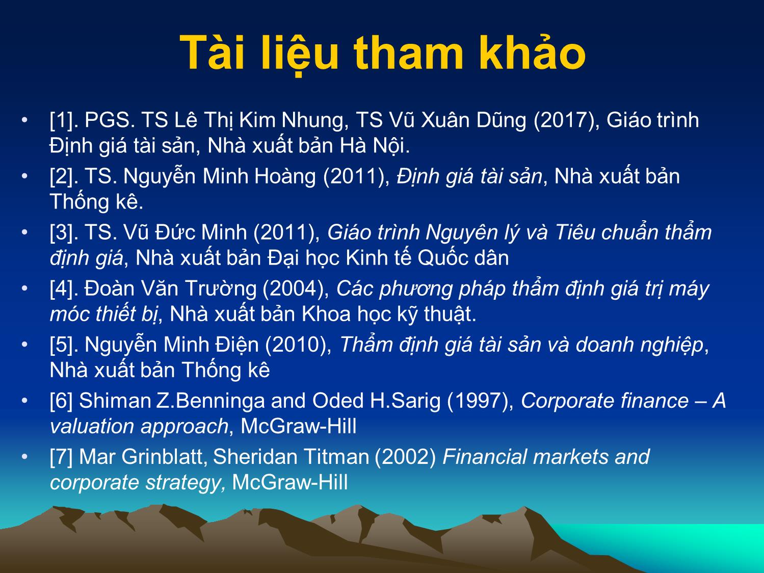 Bài giảng Tài chính doanh nghiệp - Chương 1: Tổng quan về định giá tài sản trang 3