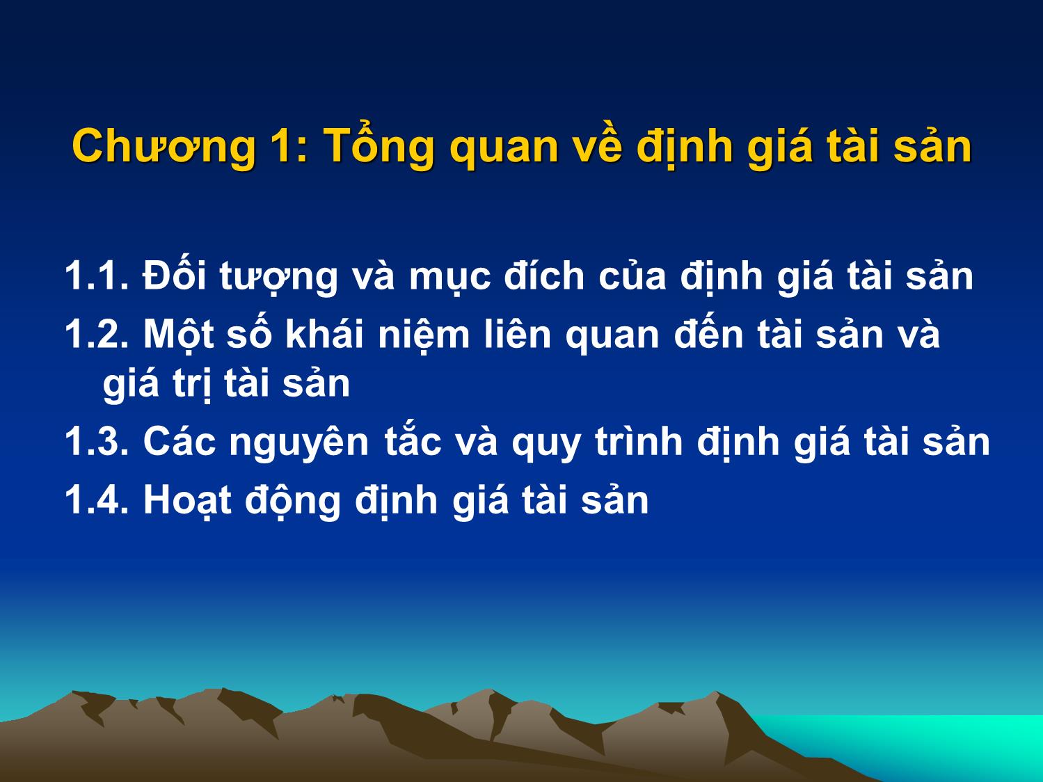 Bài giảng Tài chính doanh nghiệp - Chương 1: Tổng quan về định giá tài sản trang 4