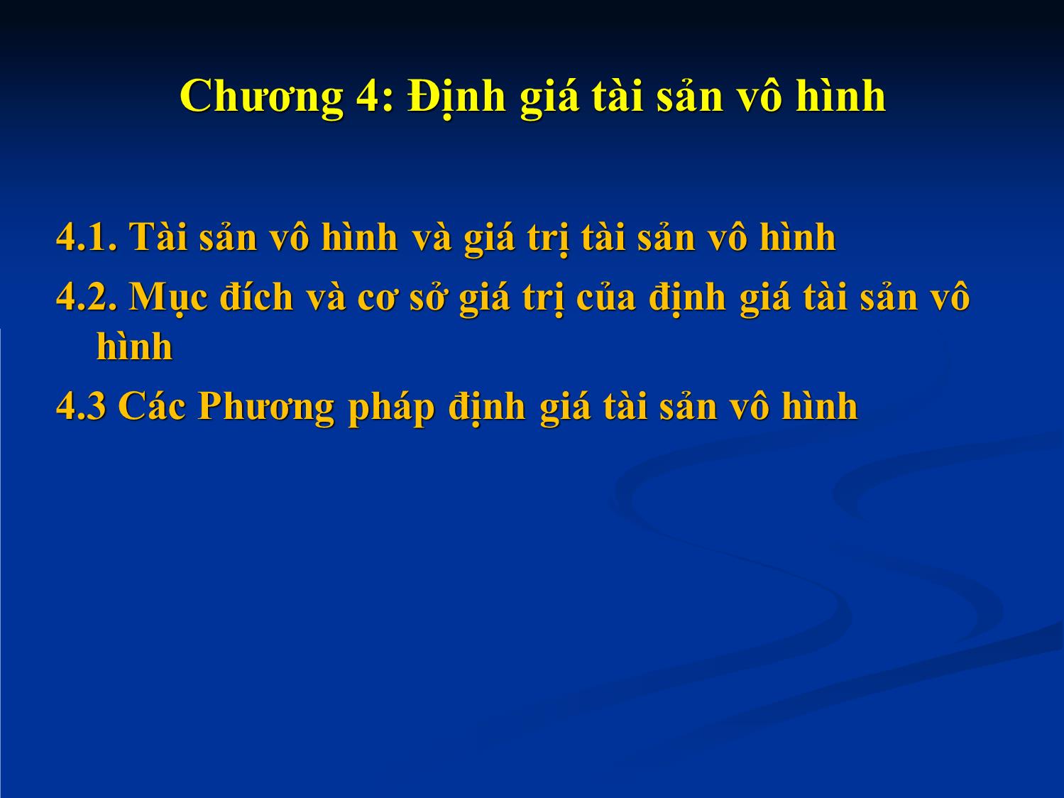 Bài giảng Tài chính doanh nghiệp - Chương 4: Định giá tài sản vô hình trang 2