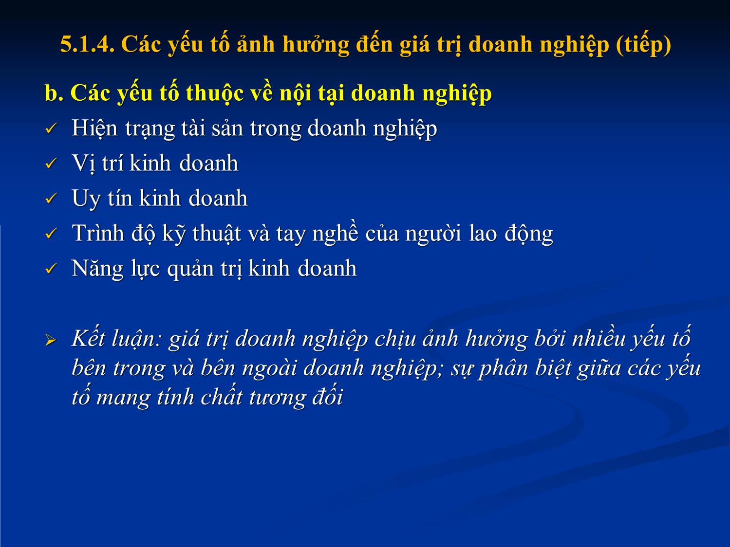 Bài giảng Tài chính doanh nghiệp - Chương 5: Định giá doanh nghiệp trang 9